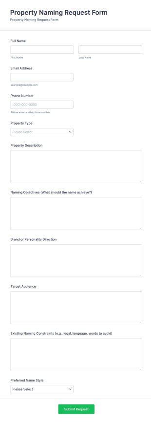 Property Naming Request Form Template