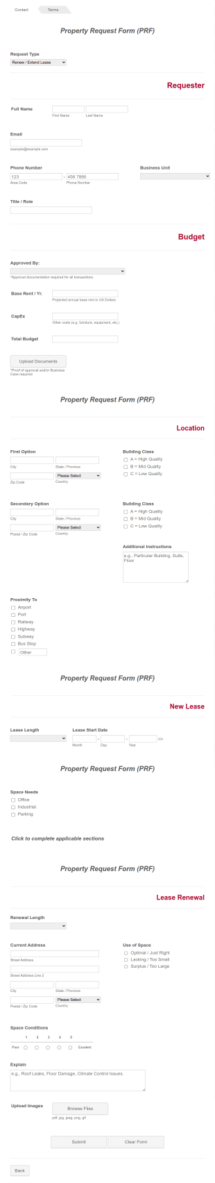 Property Request Form Template
