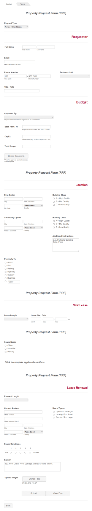 Property Request Form Template