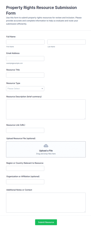 Property Rights Resource Submission Form Template