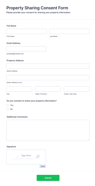 Property Sharing Consent Form Template