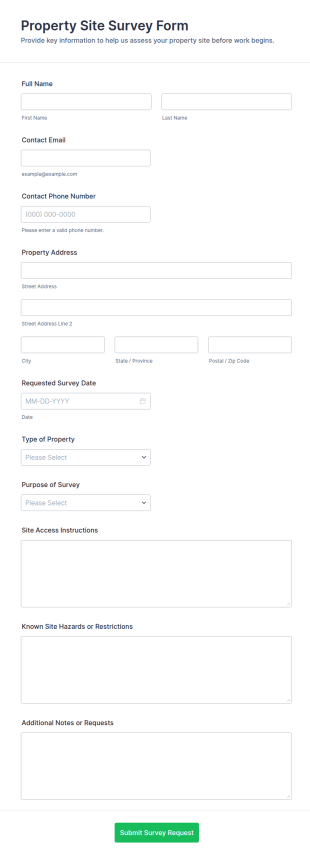 Property Site Survey Form Template