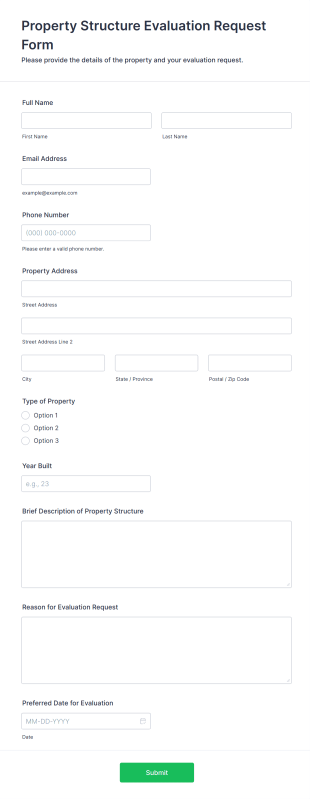 Property Structure Evaluation Request Form Template