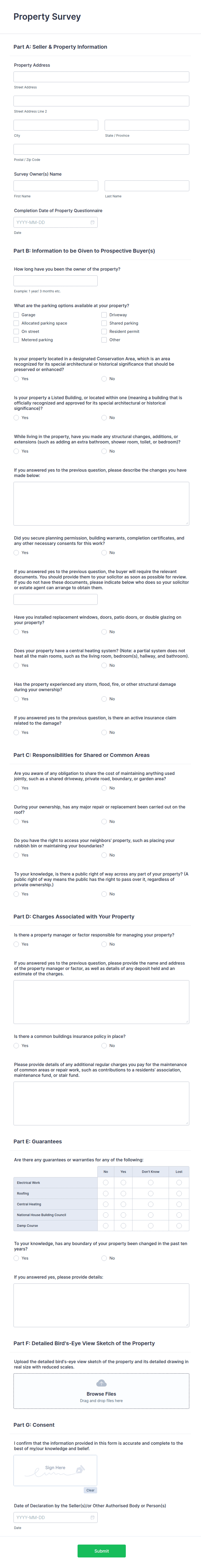 Property Survey Form Example Property Survey Form Template | Jotform