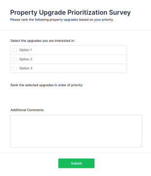 Property Upgrade Prioritization Survey Form Template