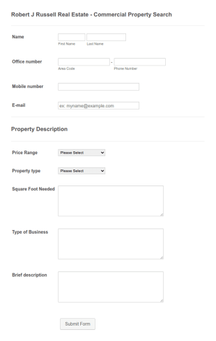 Property Valuation Request Form Template