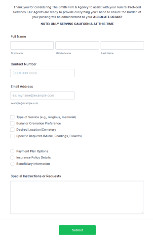 Prophetic Grace Episcopal Membership Application Form Template
