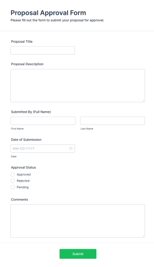 Proposal Approval Form Template