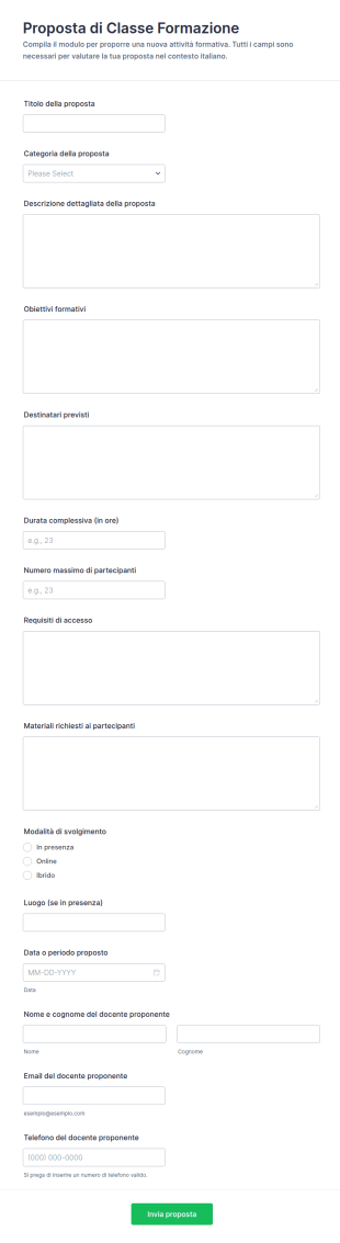 Proposta Di Corso Form