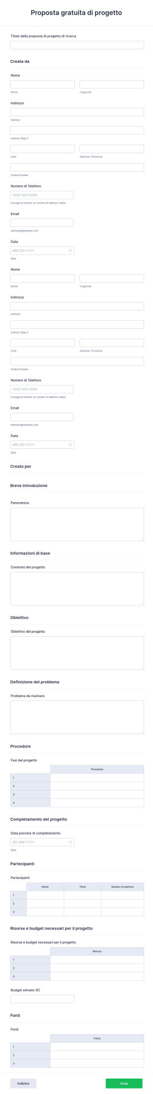 Proposta Gratuita Di Progetto