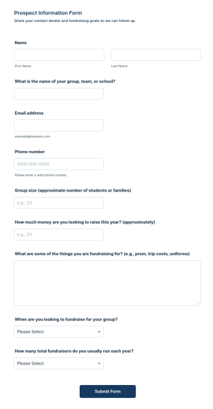 Prospect Information Form Template