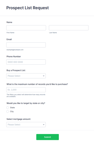 Prospect List Request Form Template