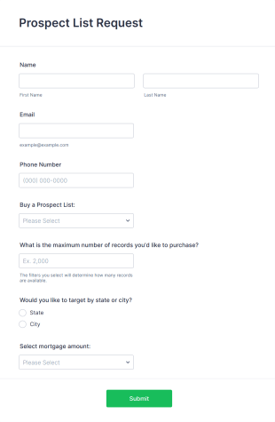 Prospect List Request Form Template