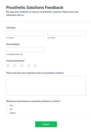Prosthetic Solutions Feedback Form Template