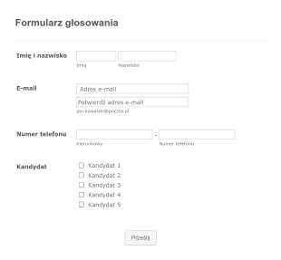Prosty Formularz Głosowania Form Template