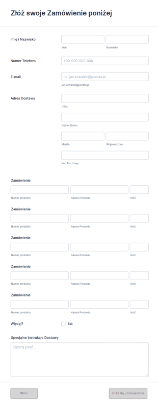 Prosty Formularz Zamówienia