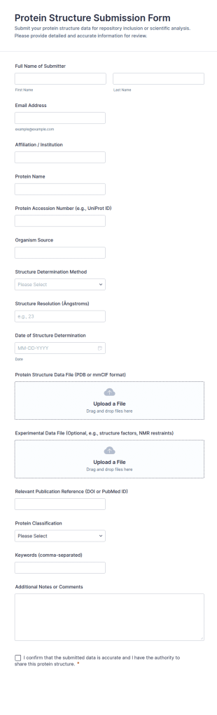 Protein Structure Submission Form Template