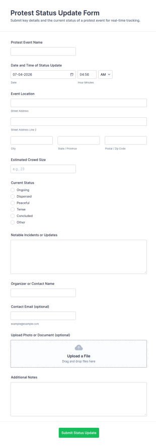 Protest Status Update Form Template