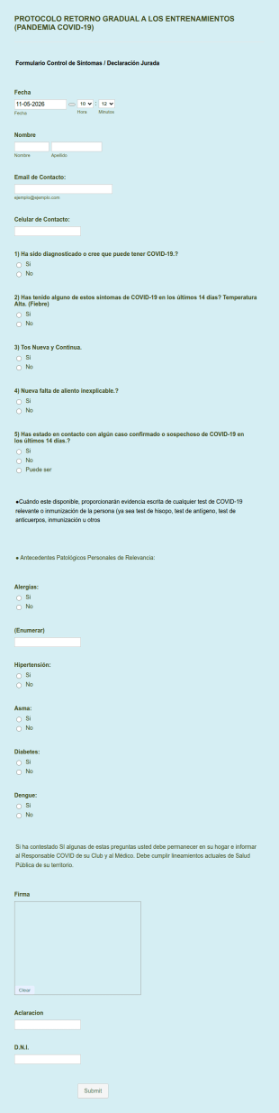 Protocolo Retorno Gradual A Los Entrenamientos (Pandemia Covid 19)