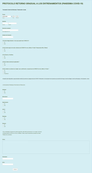 Protocolo Retorno Gradual A Los Entrenamientos (Pandemia Covid 19)
