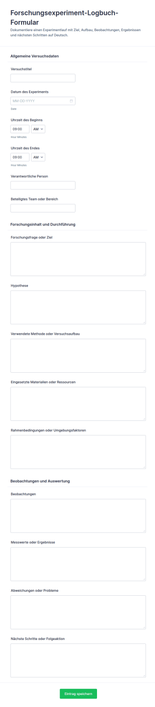 Protokoll Zum Forschungsversuchsablauf