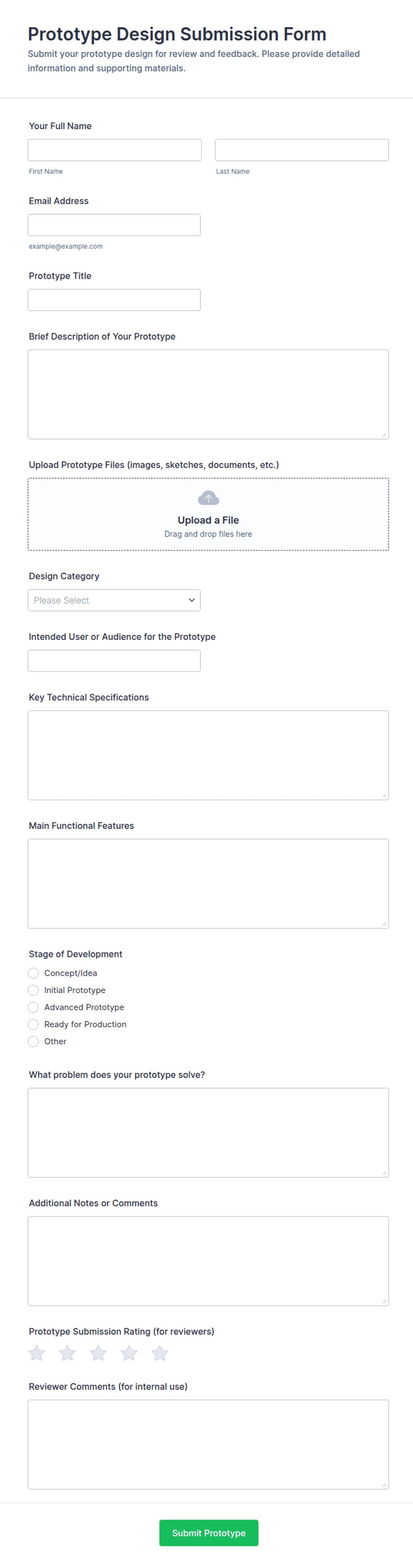 Prototype Design Submission Form Template | Jotform