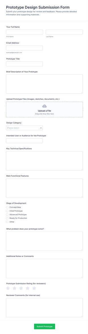 Prototype Design Submission Form Template