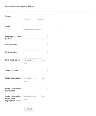 Healthcare Provider Information Form Template