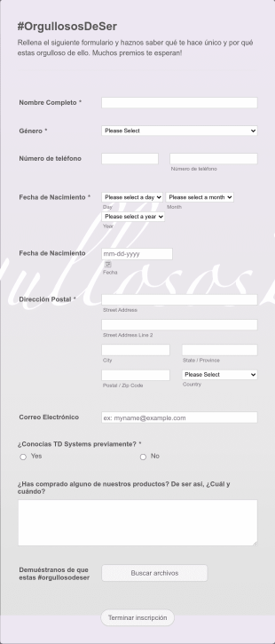 Proyect Form Template