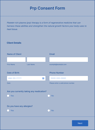 PRP Consent Form Template