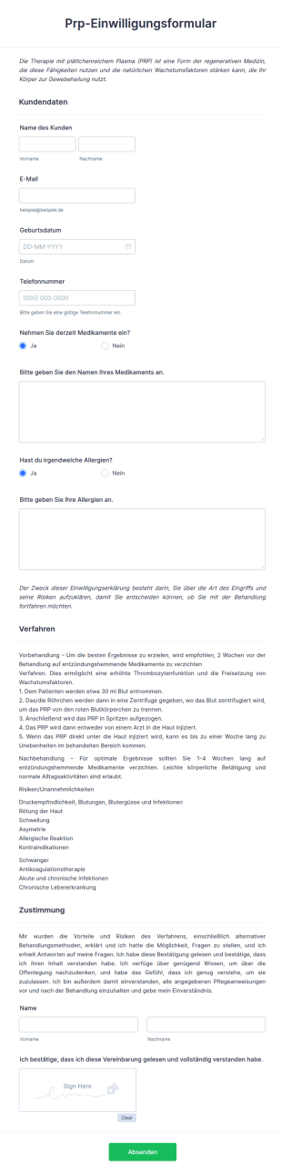Prp Einwilligungsformular