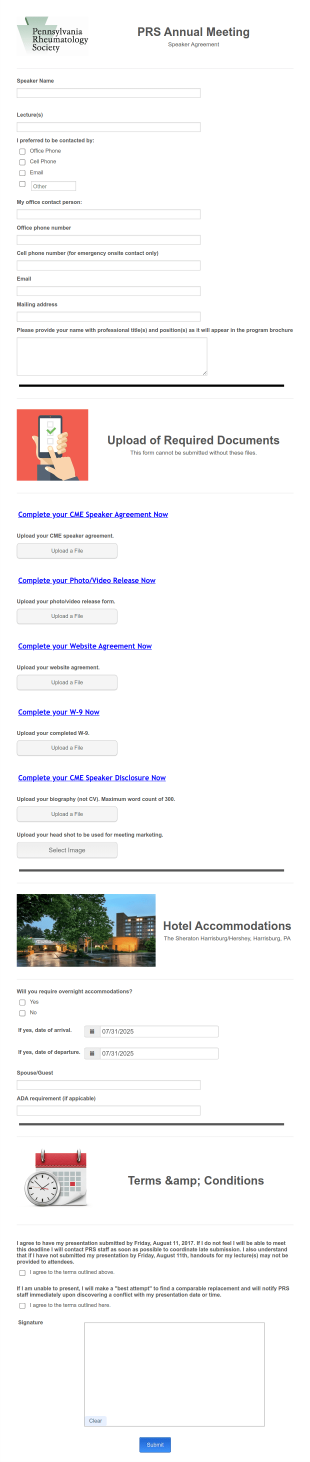Speaker Registration Form Template