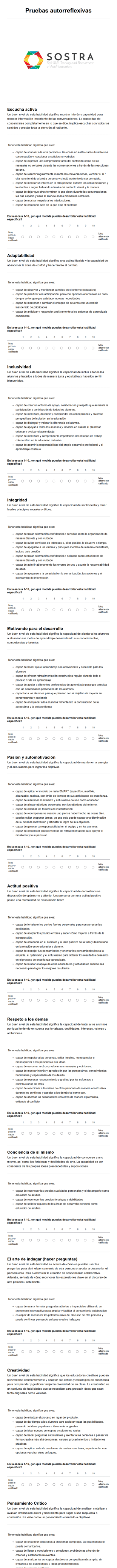 Prueba Auto Reflexión De Habilidades Interpersonales