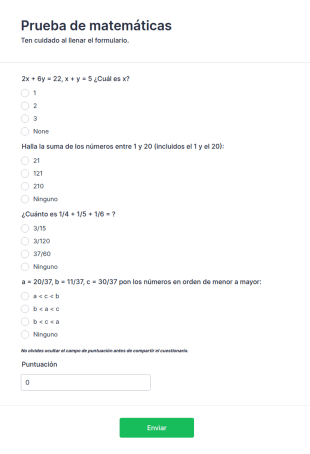 Prueba De Matemáticas