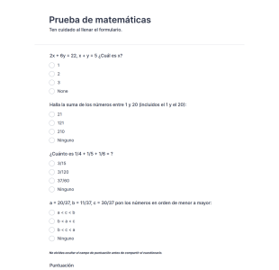 Prueba De Matemáticas