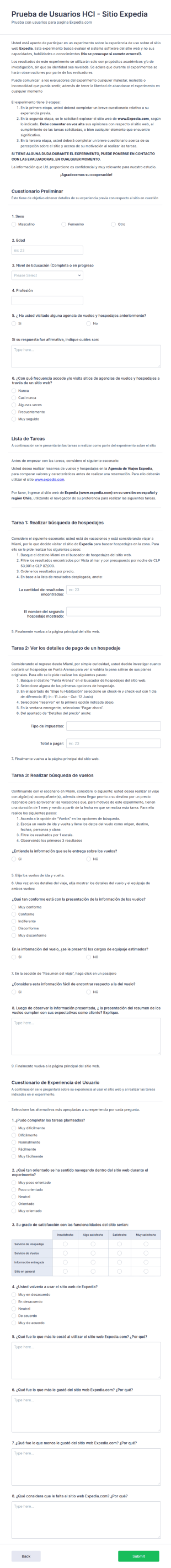 Prueba De Usuarios HCI Sitio Expedia