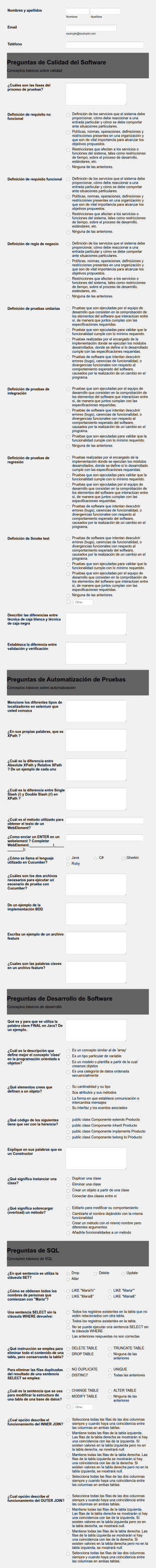 Pruebas De Desarrollo, Calidad Y Automatización De Software