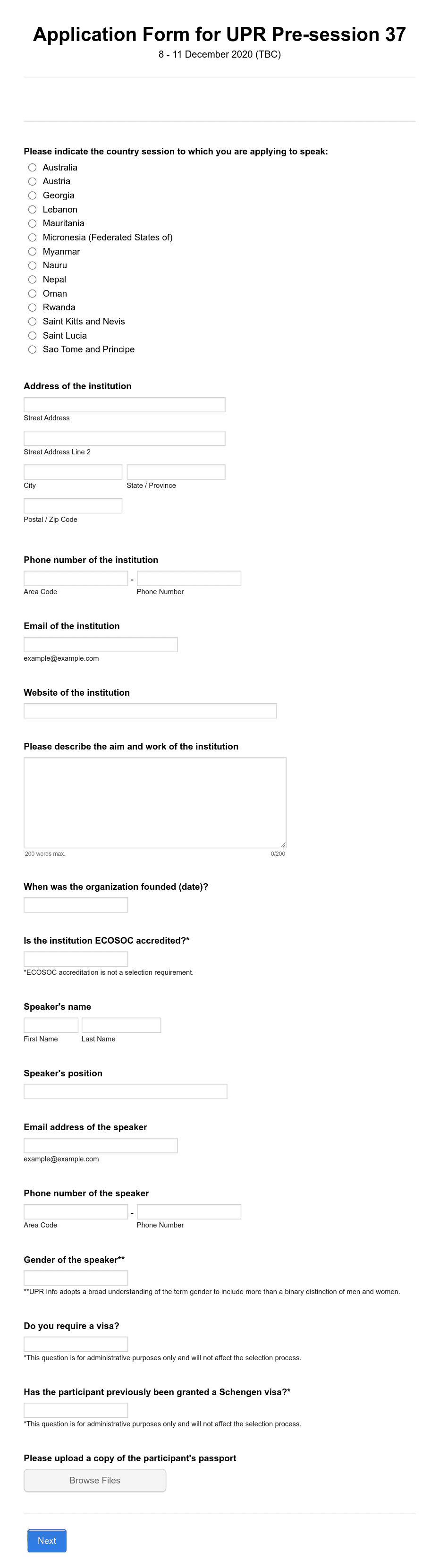 PS Application Form EN Form Template | Jotform