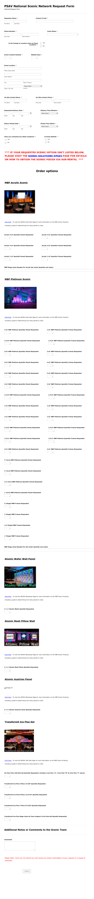 Psav Scenic Internal Request Form 3