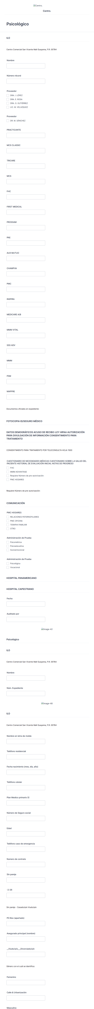 Psicológico Form Template