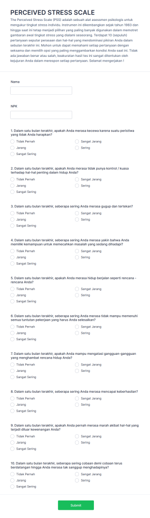 Psychological Assessment Form In Indonesian Form Template
