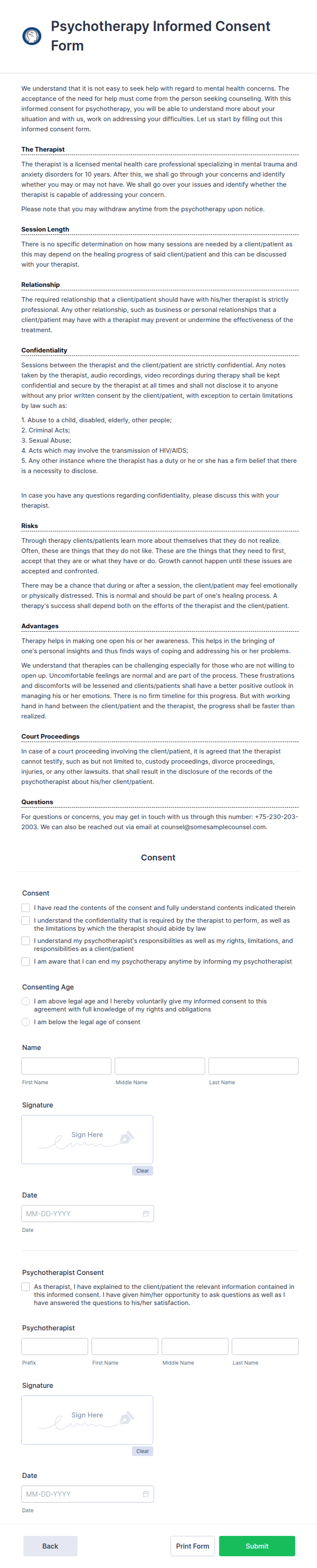 Informed Consent Form Psychology Albamv Psychology Informed Consent