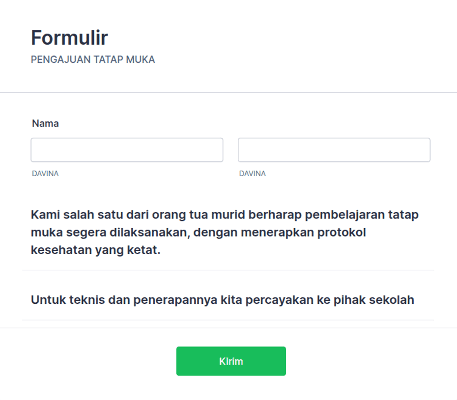 Ptm Form PTM Template Formulir | Jotform
