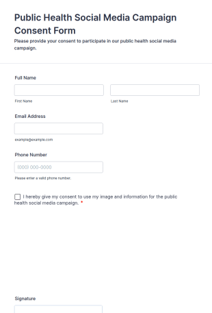 Public Health Social Media Campaign Consent Form Template