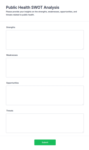 Public Health SWOT Analysis Form Template