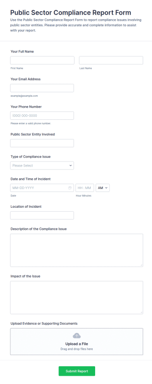 Public Sector Compliance Report Form Template
