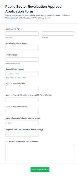 Public Sector Revaluation Approval Form Template