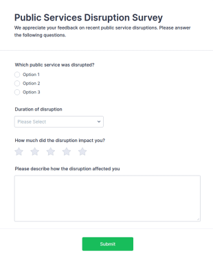 Public Services Disruption Survey Form Template