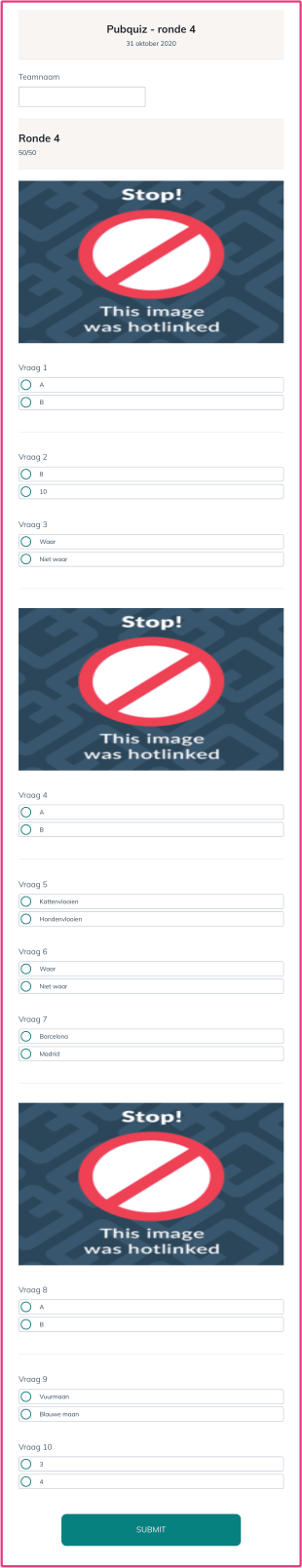 Pubquiz Marleen Ronde 4 Form Template