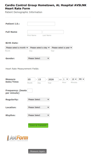 Pulse Rate Form Template